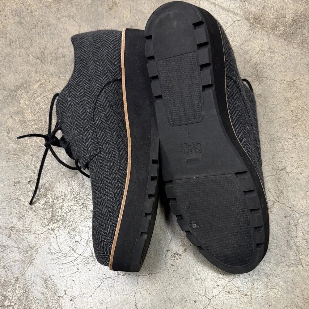 * Eileen Fisher Eddy platform Oxford shoes Herringbone